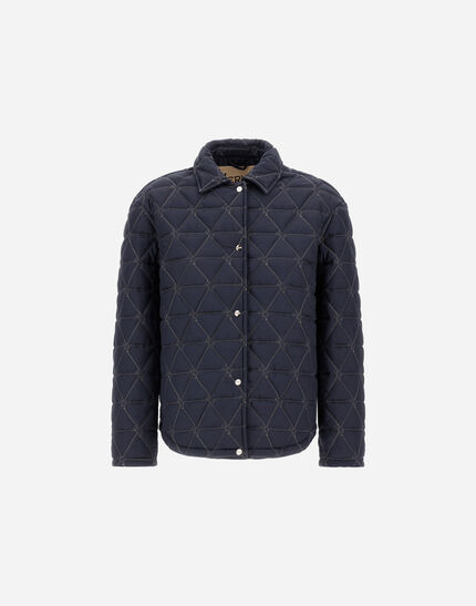 JACKET IN ARENDELLE AND NYLON ULTRALIGHT Navy Blue