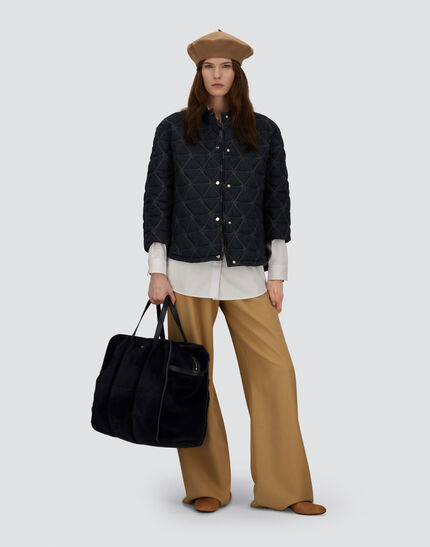 JACKET IN ARENDELLE AND NYLON ULTRALIGHT Navy Blue