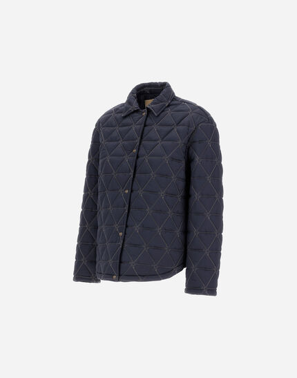 JACKET IN ARENDELLE AND NYLON ULTRALIGHT Navy Blue