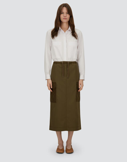 SKIRT IN COTTON FEEL AND NYLON CHAMONIX Military 4 SKIRT IN COTTON FEEL AND NYLON CHAMONIX Military
