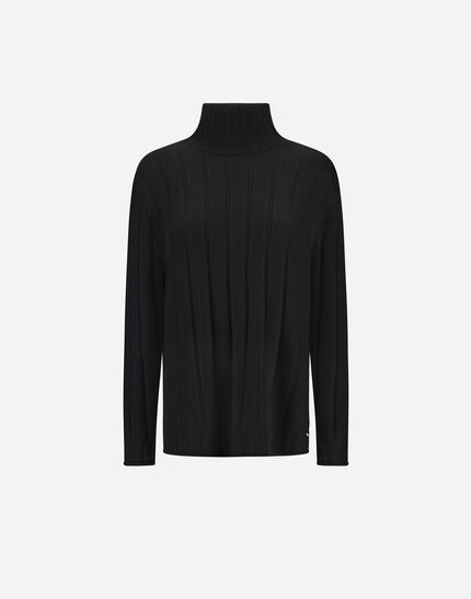 SWEATER IN RIBBED PURE CASHMERE Black
