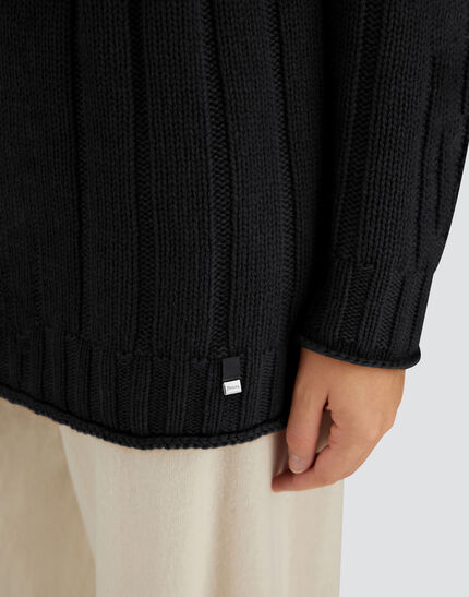 SWEATER IN RIBBED PURE CASHMERE Black