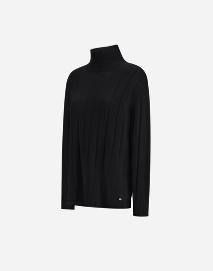 SWEATER IN RIBBED PURE CASHMERE Black