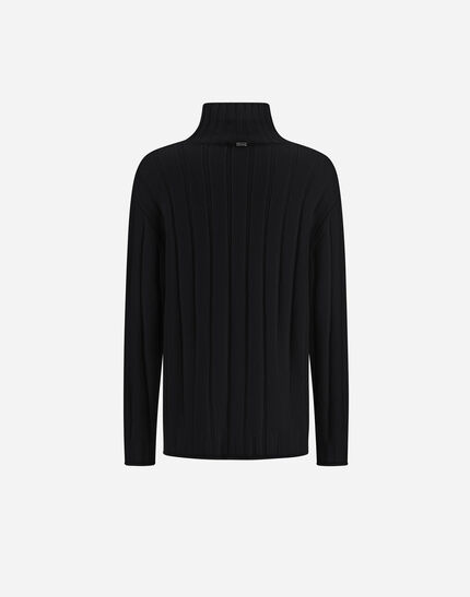 SWEATER IN RIBBED PURE CASHMERE Black