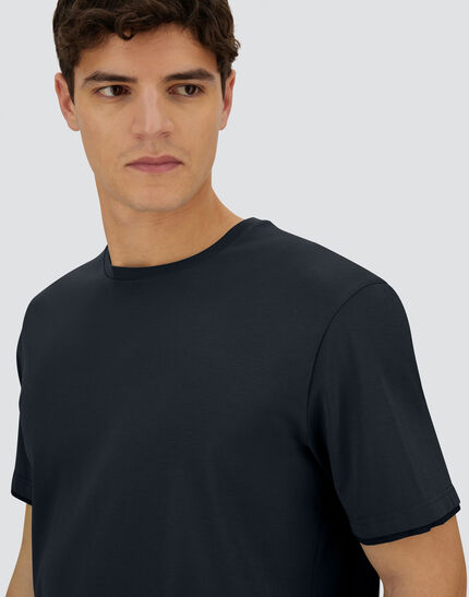 RESORT T-SHIRT IN BASIC COTTON & LIGHT STRETCH NYLON Navy Blue