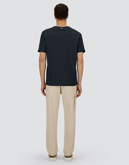 RESORT T-SHIRT IN BASIC COTTON & LIGHT STRETCH NYLON Navy Blue