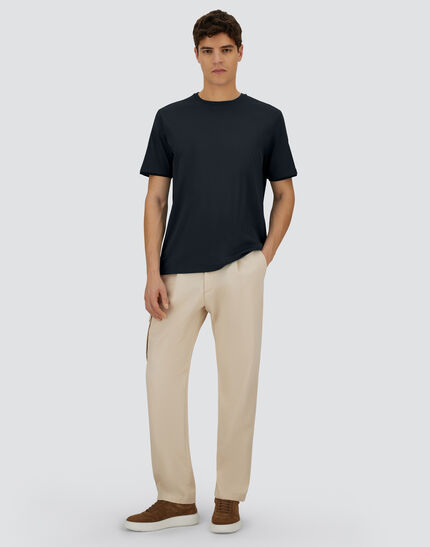 RESORT T-SHIRT IN BASIC COTTON & LIGHT STRETCH NYLON Navy Blue