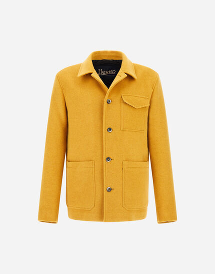 FIELD JACKET IN SOFT RECYCLED WOOL Mustard