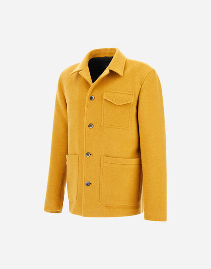 FIELD JACKET IN SOFT RECYCLED WOOL Mustard