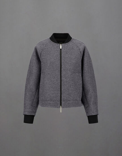 LAMINAR BOMBER JACKET IN TECHNICAL WOOL AND EXTRA LIGHT STRETCH PADDED Grey