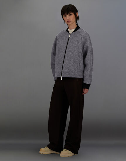 LAMINAR BOMBER JACKET IN TECHNICAL WOOL AND EXTRA LIGHT STRETCH PADDED Grey