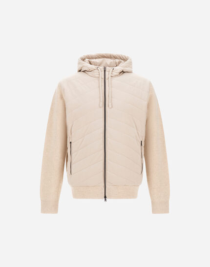RESORT JACKET IN COB CARDED G.7 WOOL & SUEDE EFFECT Chantilly/Light Blue 1 RESORT JACKET IN COB CARDED G.7 WOOL & SUEDE EFFECT Chantilly/Light Blue