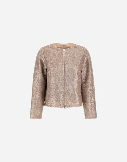 RESORT BOMBER JACKET IN MATT SEQUINS Chantilly