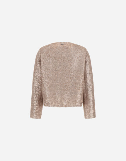 RESORT BOMBER JACKET IN MATT SEQUINS Chantilly 3 RESORT BOMBER JACKET IN MATT SEQUINS Chantilly