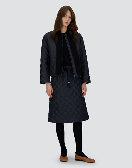 DENIM-EFFECT COTTON JACKET Navy Blue