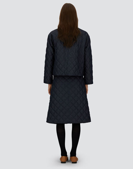 DENIM-EFFECT COTTON JACKET Navy Blue