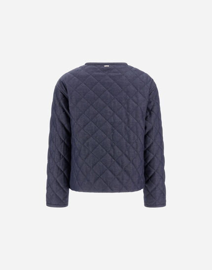 DENIM-EFFECT COTTON JACKET Navy Blue