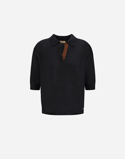 POLO SHIRT IN PURE CASHMERE Black