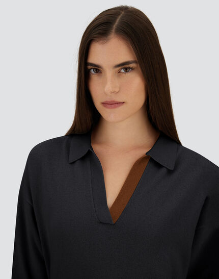 POLO SHIRT IN PURE CASHMERE Black