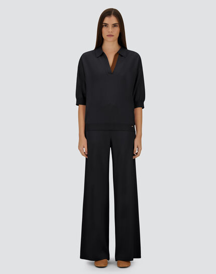 POLO SHIRT IN PURE CASHMERE Black
