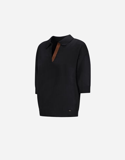 POLO SHIRT IN PURE CASHMERE Black