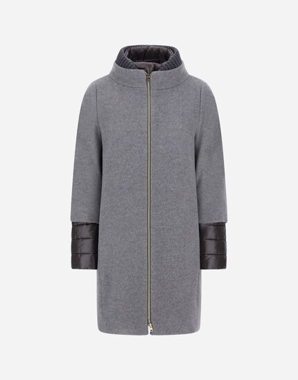 COAT IN NEW CASHMERE AND NYLON ULTRALIGHT Grey
