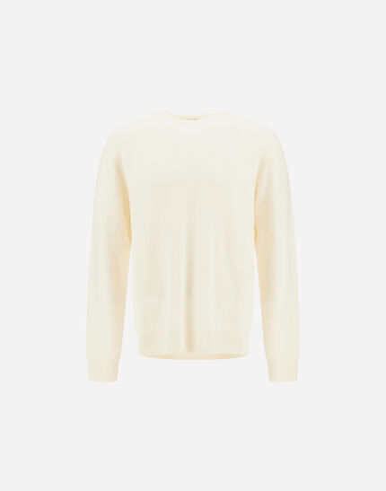 SWEATER IN RIBBED WOOL CASHMERE White