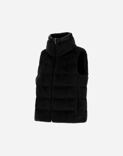 VEST IN LADY ALTERNATIVE FUR AND NYLON ULTRALIGHT Black 6 VEST IN LADY ALTERNATIVE FUR AND NYLON ULTRALIGHT Black