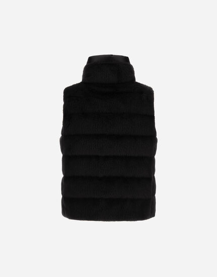 VEST IN LADY ALTERNATIVE FUR AND NYLON ULTRALIGHT Black 7 VEST IN LADY ALTERNATIVE FUR AND NYLON ULTRALIGHT Black