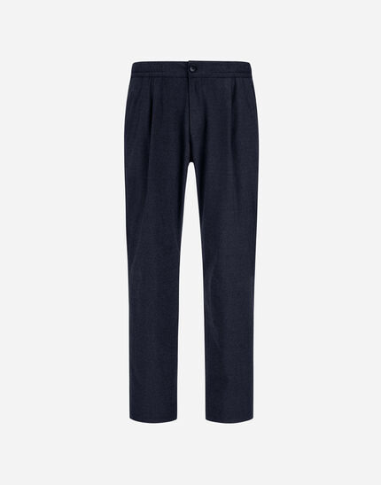 RESORT TROUSERS IN MELANGE SUEDE EFFECT Navy Blue