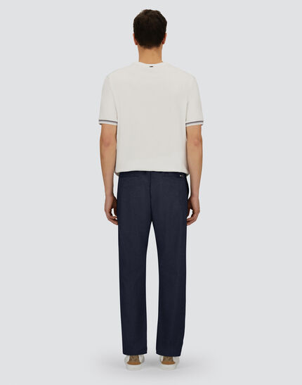 RESORT TROUSERS IN MELANGE SUEDE EFFECT Navy Blue