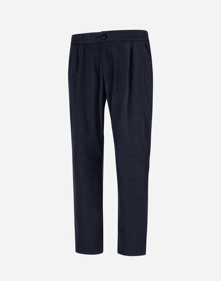 RESORT TROUSERS IN MELANGE SUEDE EFFECT Navy Blue