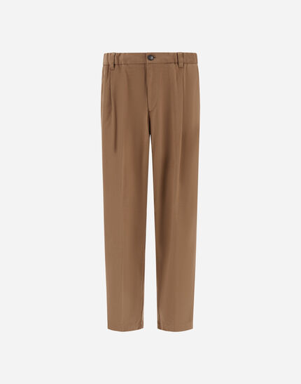 TROUSERS IN STRETCH COTTON VELVET Camel 1 TROUSERS IN STRETCH COTTON VELVET Camel