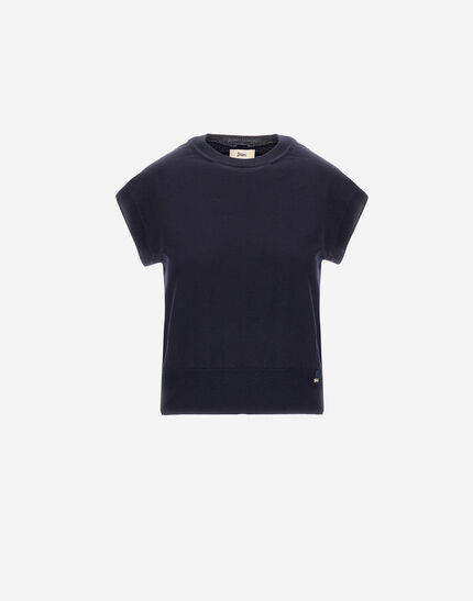 VEST IN BASIC MERINO WOOL Dark Blue