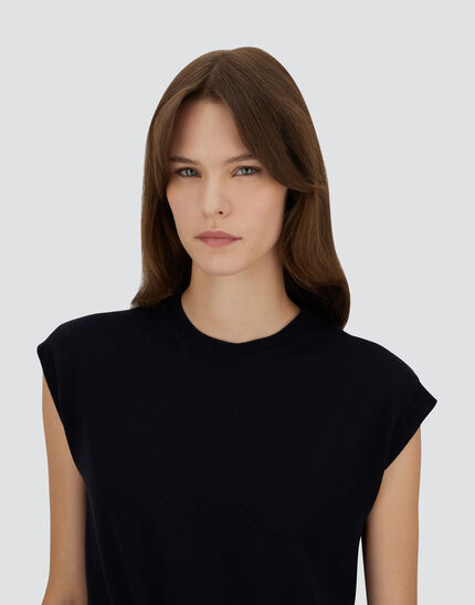 VEST IN BASIC MERINO WOOL Dark Blue