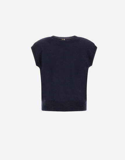 VEST IN BASIC MERINO WOOL Dark Blue
