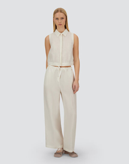 RESORT BLOUSE IN NEW LINO White 2 RESORT BLOUSE IN NEW LINO White