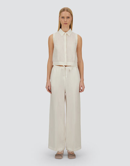 RESORT BLOUSE IN NEW LINO White 4 RESORT BLOUSE IN NEW LINO White