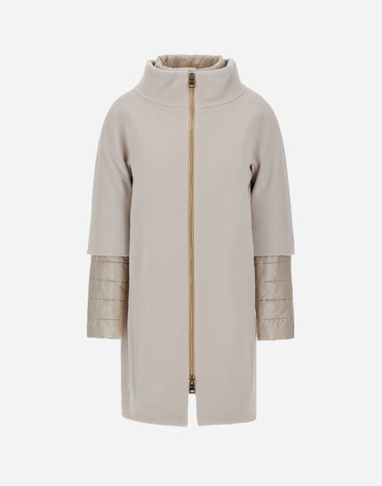 COAT IN LUXURY WOOL AND NYLON ULTRALIGHT Light Beige 1 COAT IN LUXURY WOOL AND NYLON ULTRALIGHT Light Beige