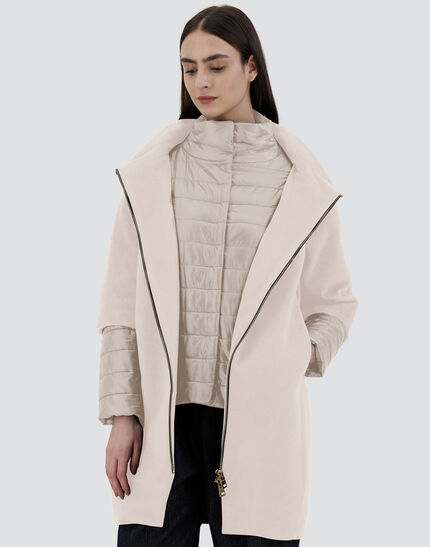COAT IN LUXURY WOOL AND NYLON ULTRALIGHT Light Beige 11 COAT IN LUXURY WOOL AND NYLON ULTRALIGHT Light Beige