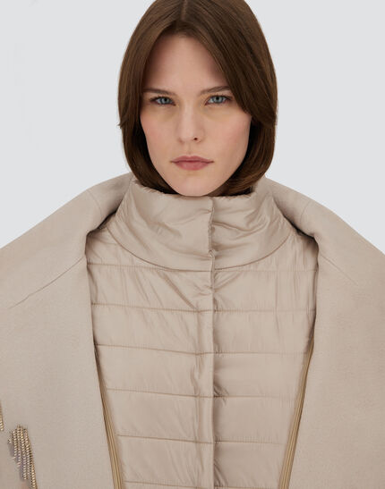 COAT IN LUXURY WOOL AND NYLON ULTRALIGHT Light Beige 3 COAT IN LUXURY WOOL AND NYLON ULTRALIGHT Light Beige