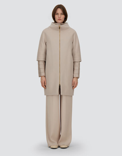 COAT IN LUXURY WOOL AND NYLON ULTRALIGHT Light Beige 4 COAT IN LUXURY WOOL AND NYLON ULTRALIGHT Light Beige