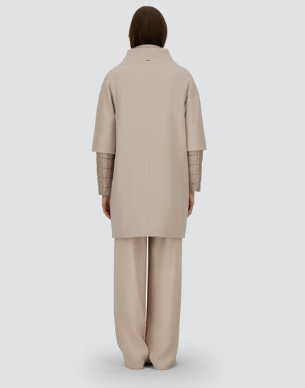 COAT IN LUXURY WOOL AND NYLON ULTRALIGHT Light Beige 5 COAT IN LUXURY WOOL AND NYLON ULTRALIGHT Light Beige