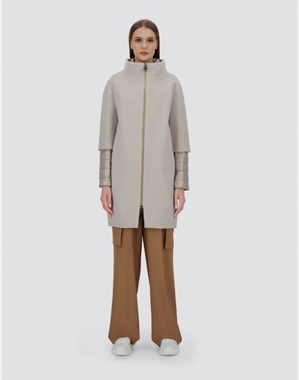 COAT IN LUXURY WOOL AND NYLON ULTRALIGHT Light Beige 6 COAT IN LUXURY WOOL AND NYLON ULTRALIGHT Light Beige
