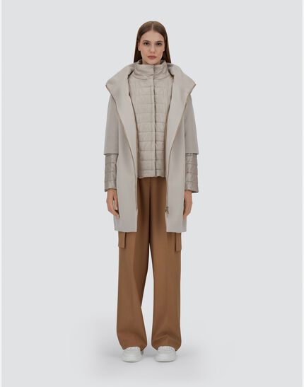 COAT IN LUXURY WOOL AND NYLON ULTRALIGHT Light Beige 7 COAT IN LUXURY WOOL AND NYLON ULTRALIGHT Light Beige