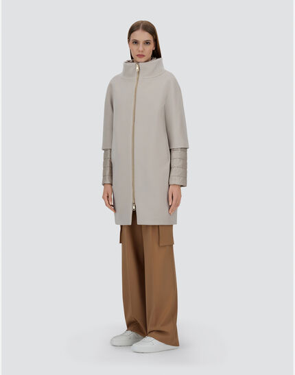 COAT IN LUXURY WOOL AND NYLON ULTRALIGHT Light Beige 8 COAT IN LUXURY WOOL AND NYLON ULTRALIGHT Light Beige