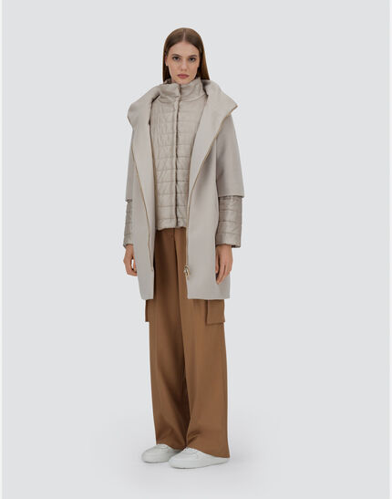 COAT IN LUXURY WOOL AND NYLON ULTRALIGHT Light Beige 9 COAT IN LUXURY WOOL AND NYLON ULTRALIGHT Light Beige