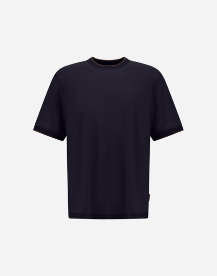 T-SHIRT IN SOFT WOOL JERSEY Navy Blue