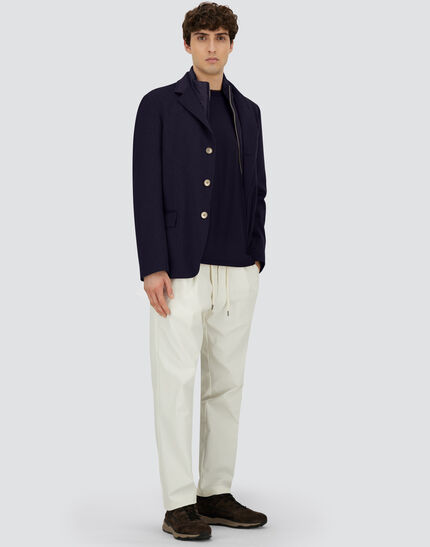 T-SHIRT IN SOFT WOOL JERSEY Navy Blue