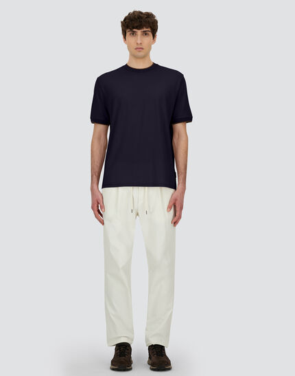 T-SHIRT IN SOFT WOOL JERSEY Navy Blue